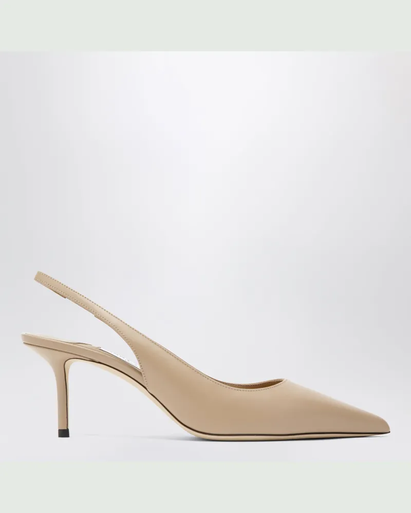 Jimmy Choo Slingbacks aus Leder mit Knöchelriemen Beige