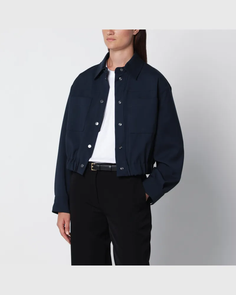 Max Mara Kurze blaue Wolljacke Blue