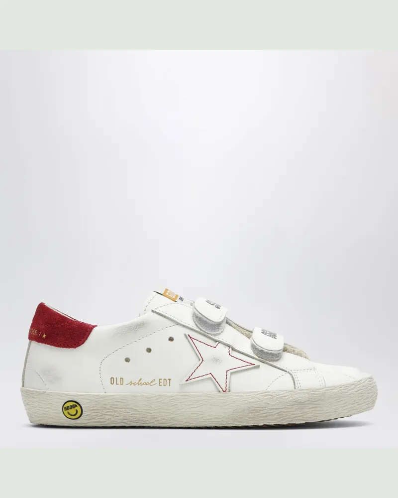 Golden Goose Weiße/rote Old School Sneakers aus Leder Red