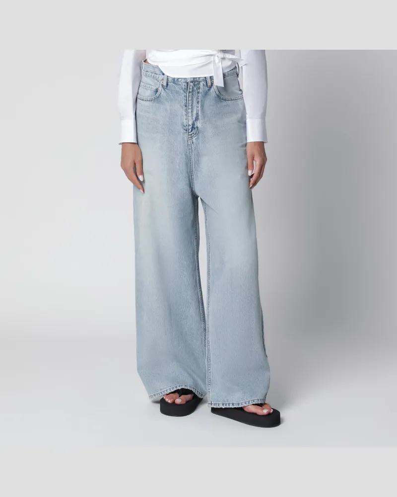 Balenciaga Jeans mit weitem Bein in Hellblau aus Baumwolle Blue