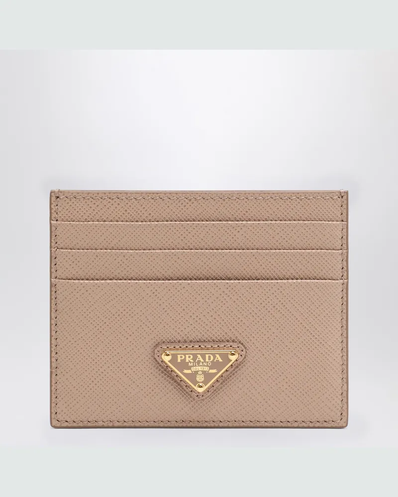 Prada Puderfarbenes Saffiano-Kartenetui 