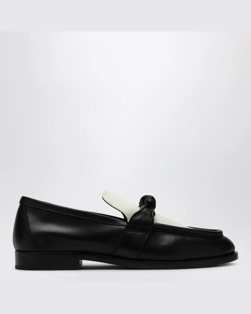 Bottega Veneta Astaire Mokassins in Schwarz/Weiß Schwarz