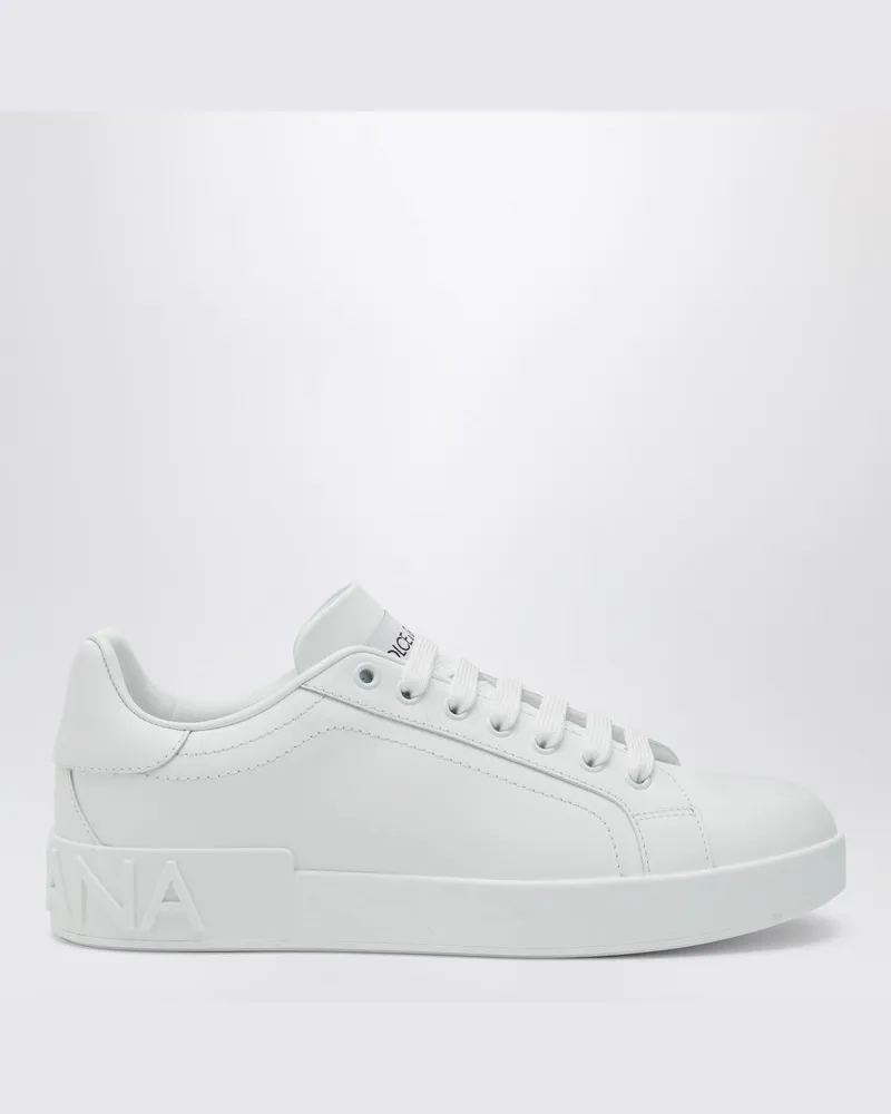 Dolce & Gabbana Weiße Portofino-Sneaker aus Leder Weiß