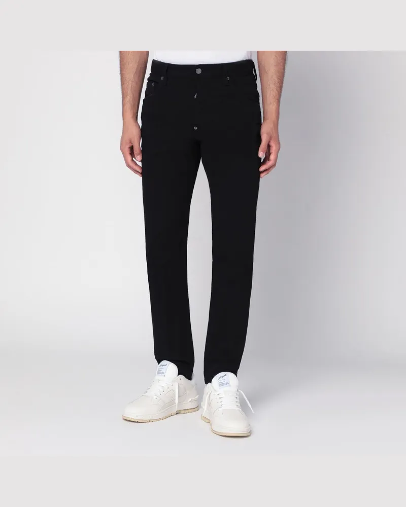 Dsquared2 Schwarze ordentliche Biker-Jeans Schwarz