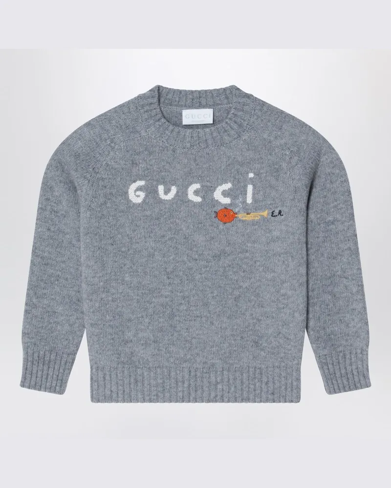 Gucci Grauer Wollpullover Grau