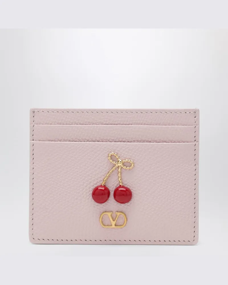 Valentino Garavani Cherryfic Kartenetui aus roséquarzenem Leder 