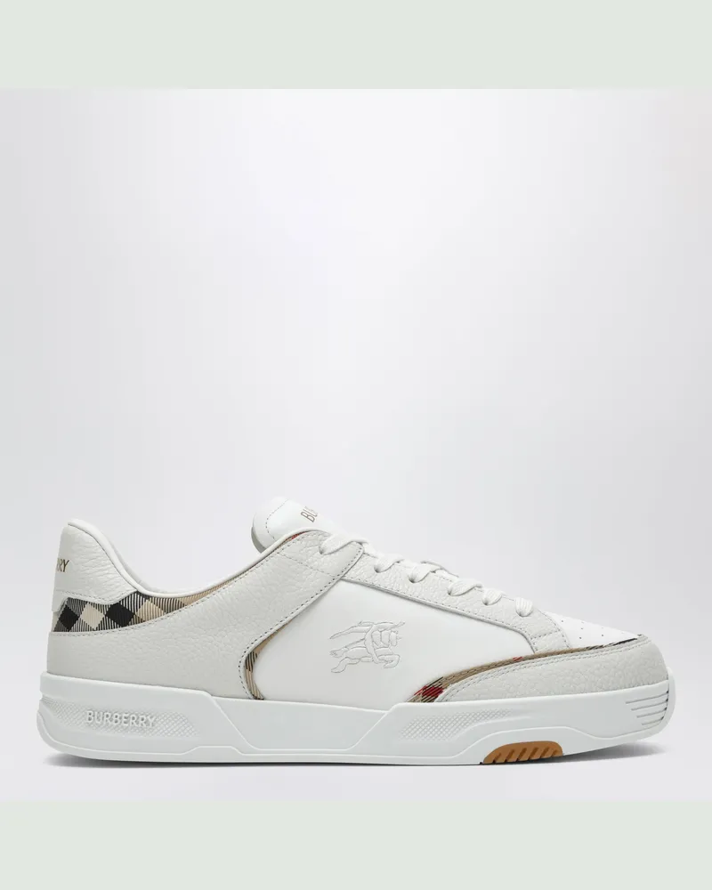 Burberry White and beige Harrow sneakers in leather and nylon White