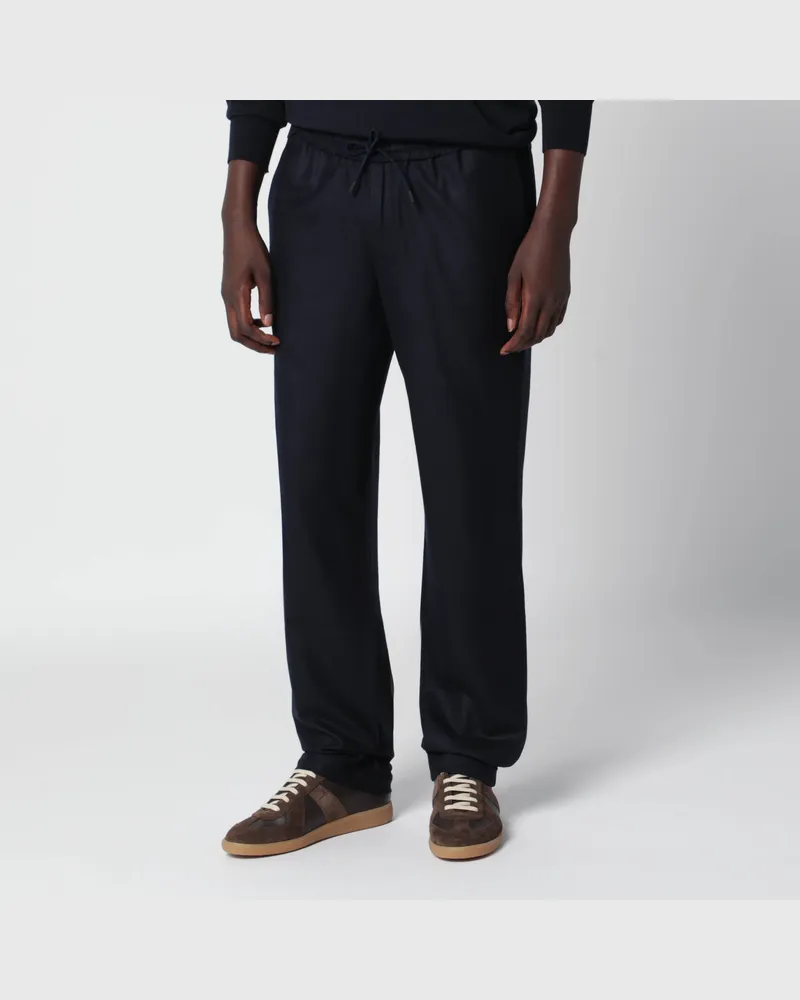 SEASE Marineblaue Mindset-Hose aus Wollflanell Blue