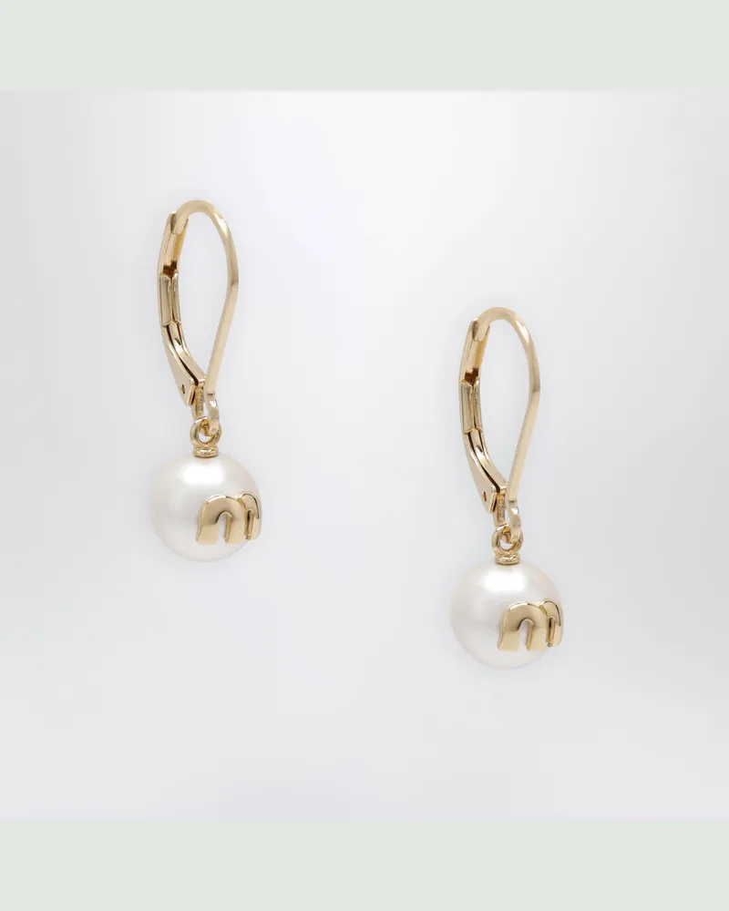 Miu Miu Ohrhänger aus goldenem Messing Metal