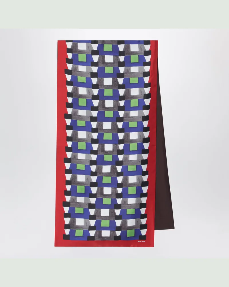 Miu Miu Tuch aus Seidentwill mit geometrischem Print Multicolor