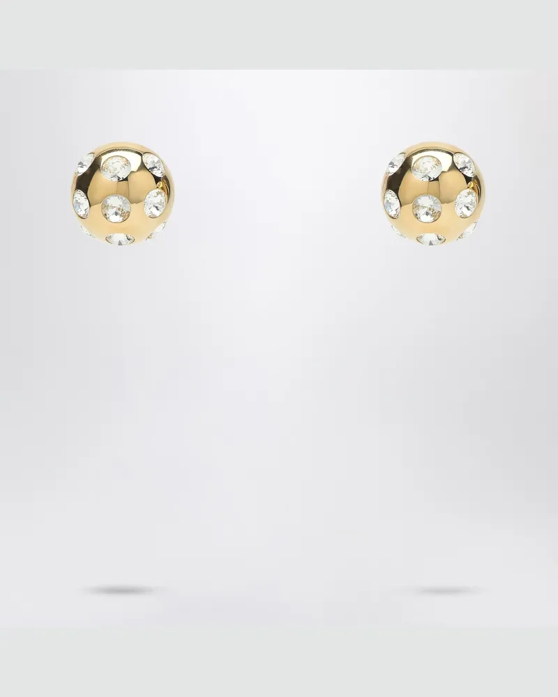 Jacquemus Quadratische runde Ohrringe mit Strasssteinen 