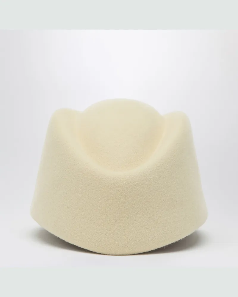 Valentino Garavani Vlogo Signature-Hut in Cremefarbe aus Wolle Beige