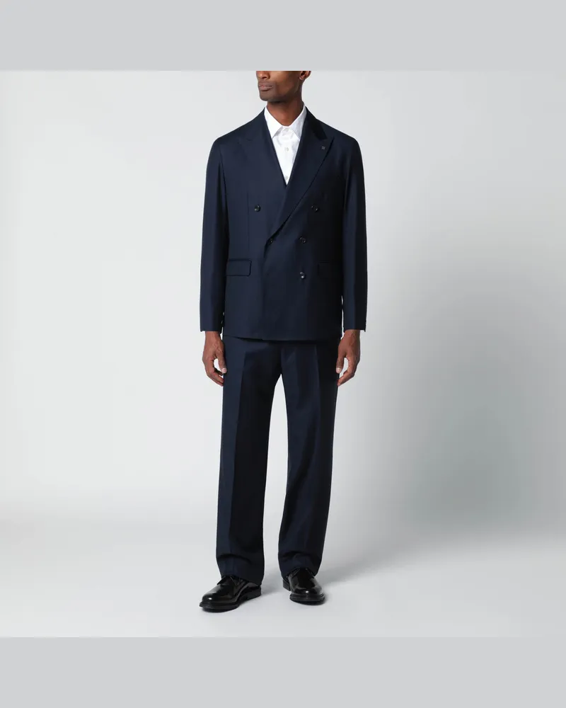 Tagliatore Blauer zweireihiger Wollanzug Blue