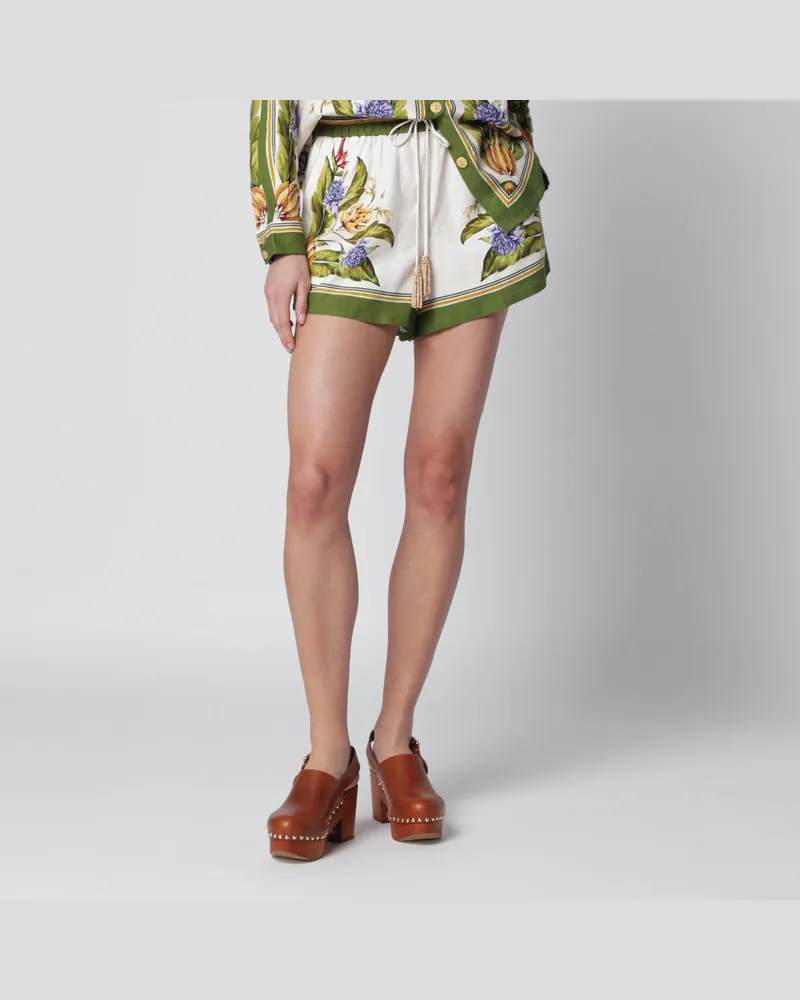 FARM Rio Sand Tropical Scarf Shorts aus Leinenmischung Multicolor