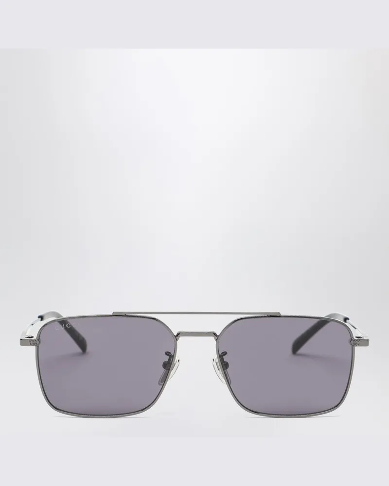 Gucci Ruthenium farbige Sonnenbrille mit Brücke Eindruck