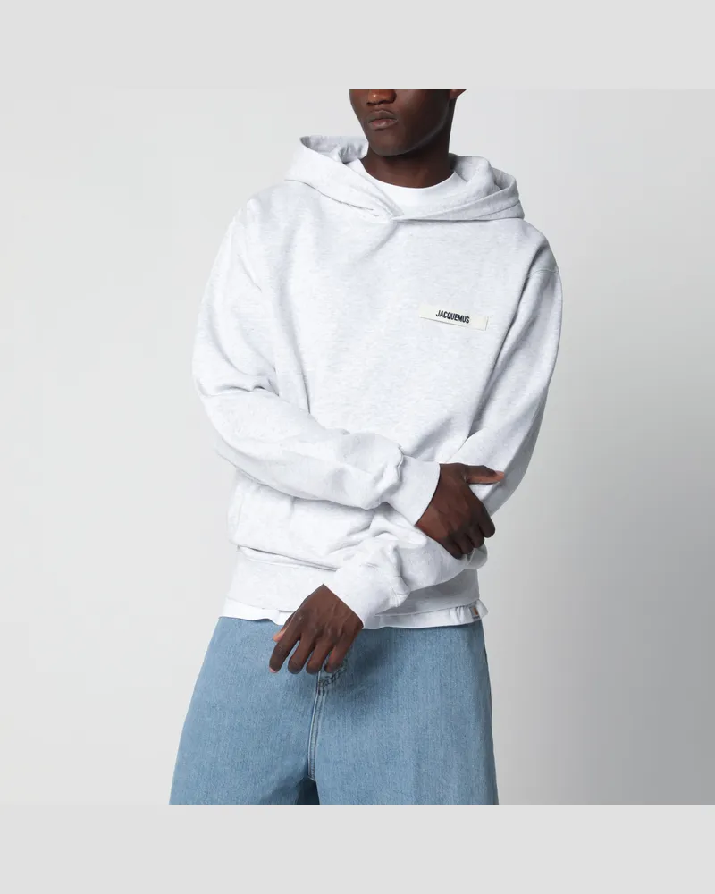 Jacquemus Grauer Hoodie mit Grosgrain-Logo Grey