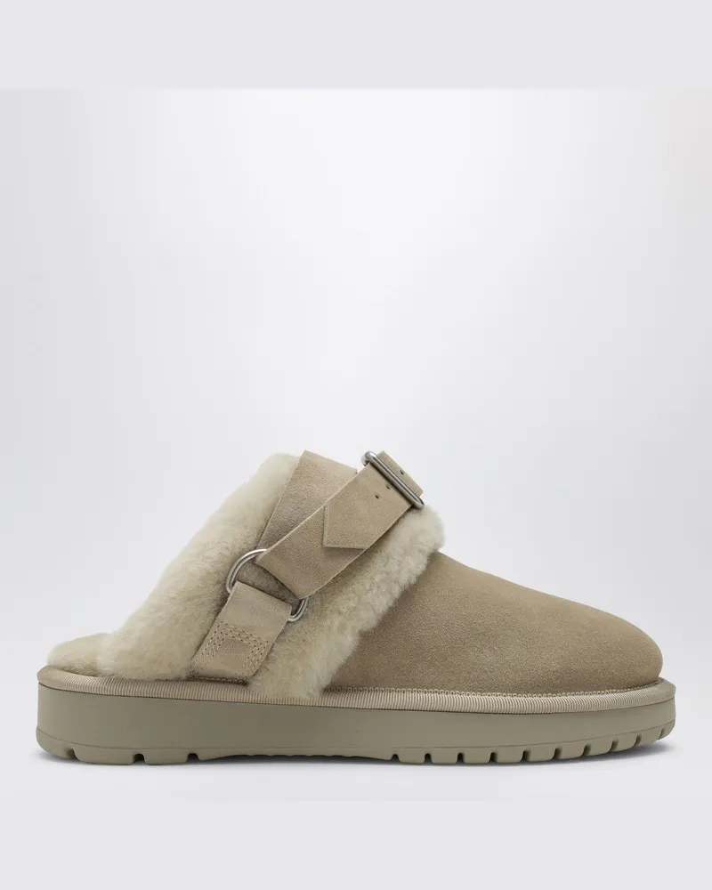 Burberry Mule Chubby aus Wildleder und beigem Shearling Beige