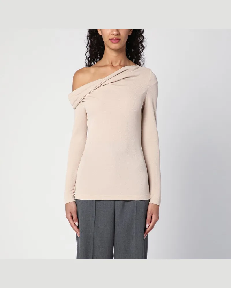 Givenchy Beigefarbener Pullover mit frei liegender Schulter Beige