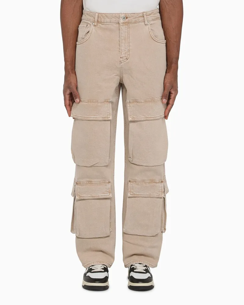 REPRESENT R3Ca Cargo-Hose aus beigem Denim Grey