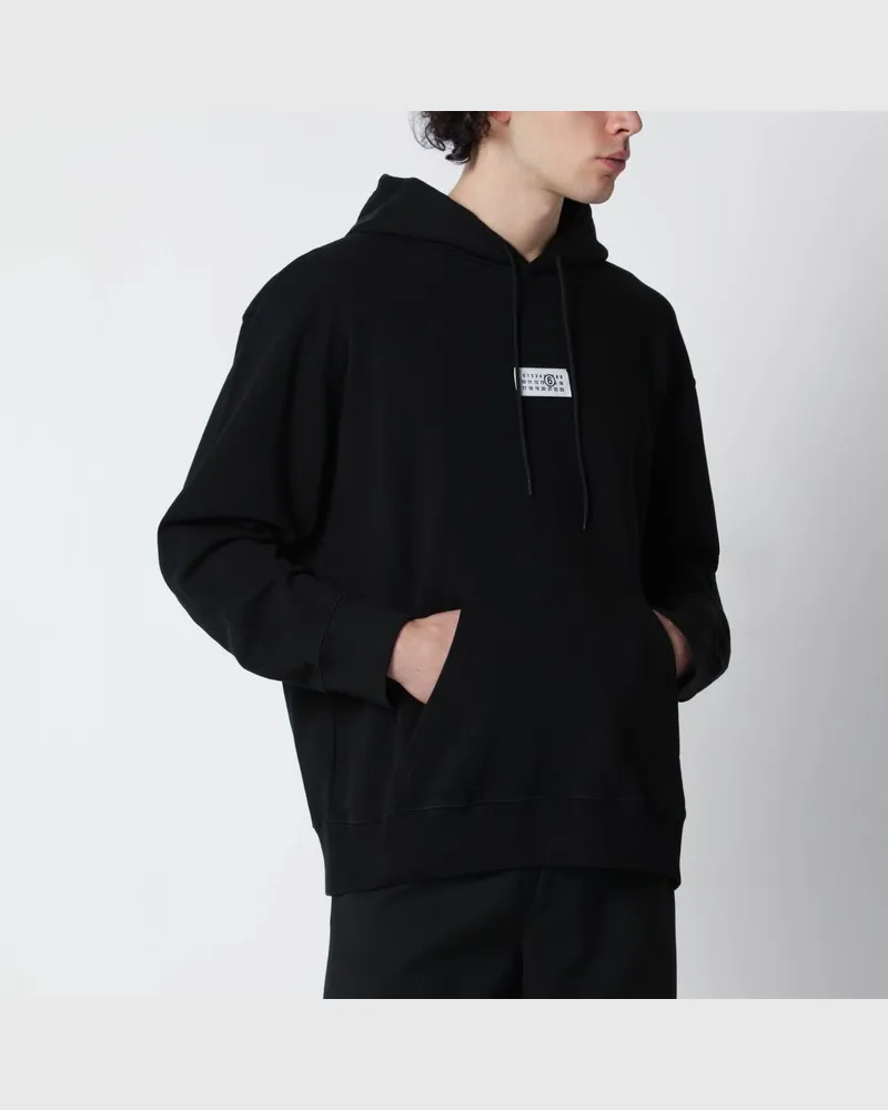 Maison Margiela Schwarzes Numeric Hoodie aus Baumwolle Schwarz