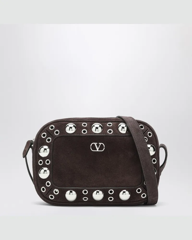 Valentino Garavani Nellcôte Tasche braun aus Wildleder mit Nieten und Nietenbesatz Brown