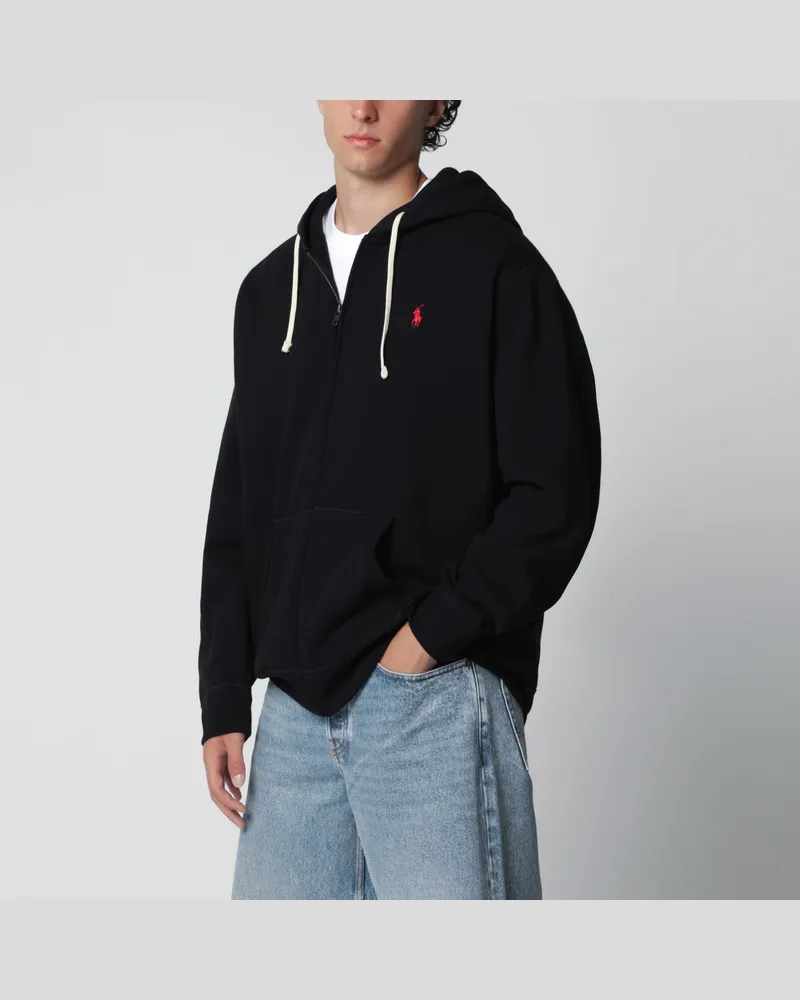 Ralph Lauren Schwarzer Hoodie mit Reißverschluss Black