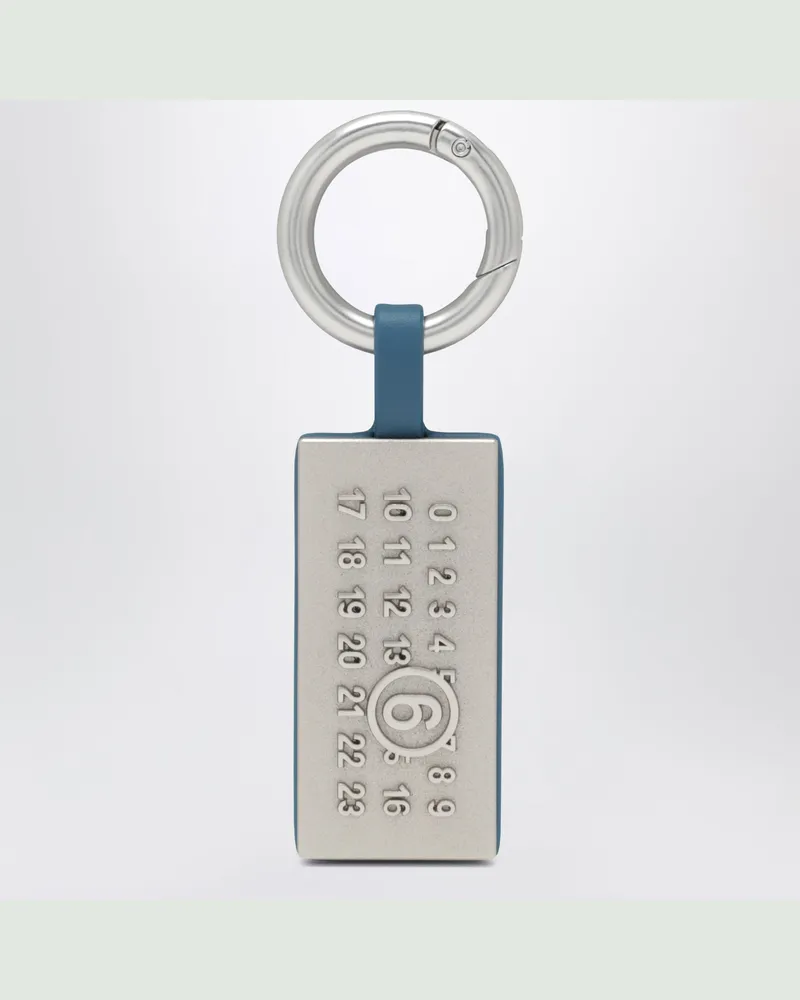 Maison Margiela Petroleum Numeric charm in brass and leather Black