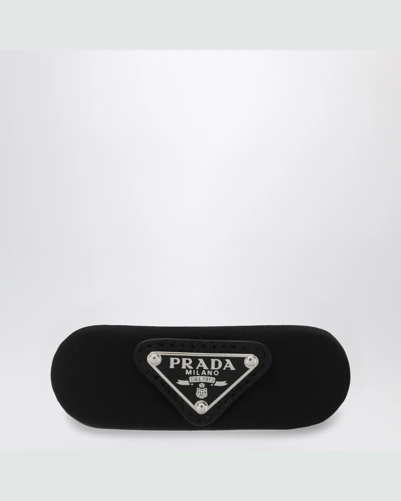 Prada Schwarze Haarspange aus Re-Nylon Black