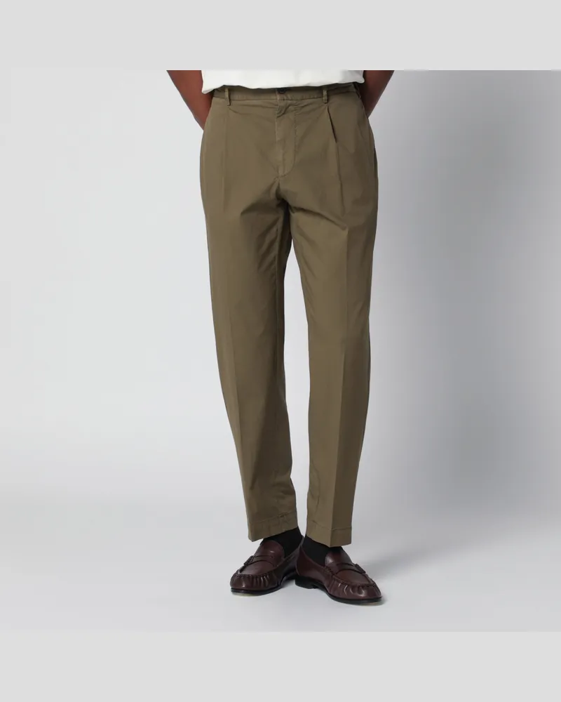 Biagio Santaniello Olivgrüne Hose aus Baumwollmischung Green