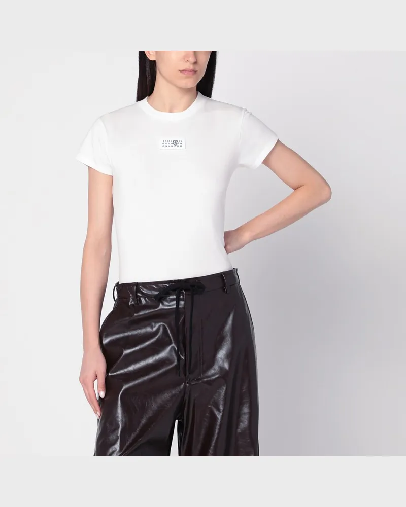 Maison Margiela Weißes T-Shirt mit Numeric Signature Weiß