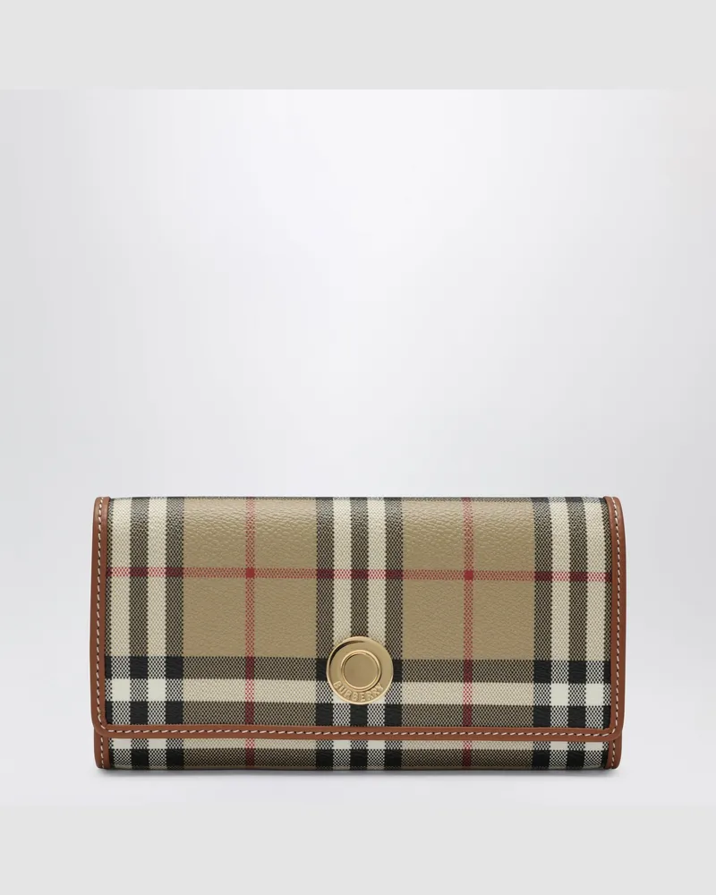 Burberry Check-Continental-Portemonnaie aus Baumwollmix, beige Beige