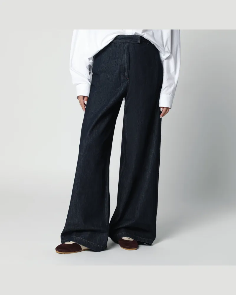 Dries van Noten Weite Jeans in dunklem Indigoblau Blue