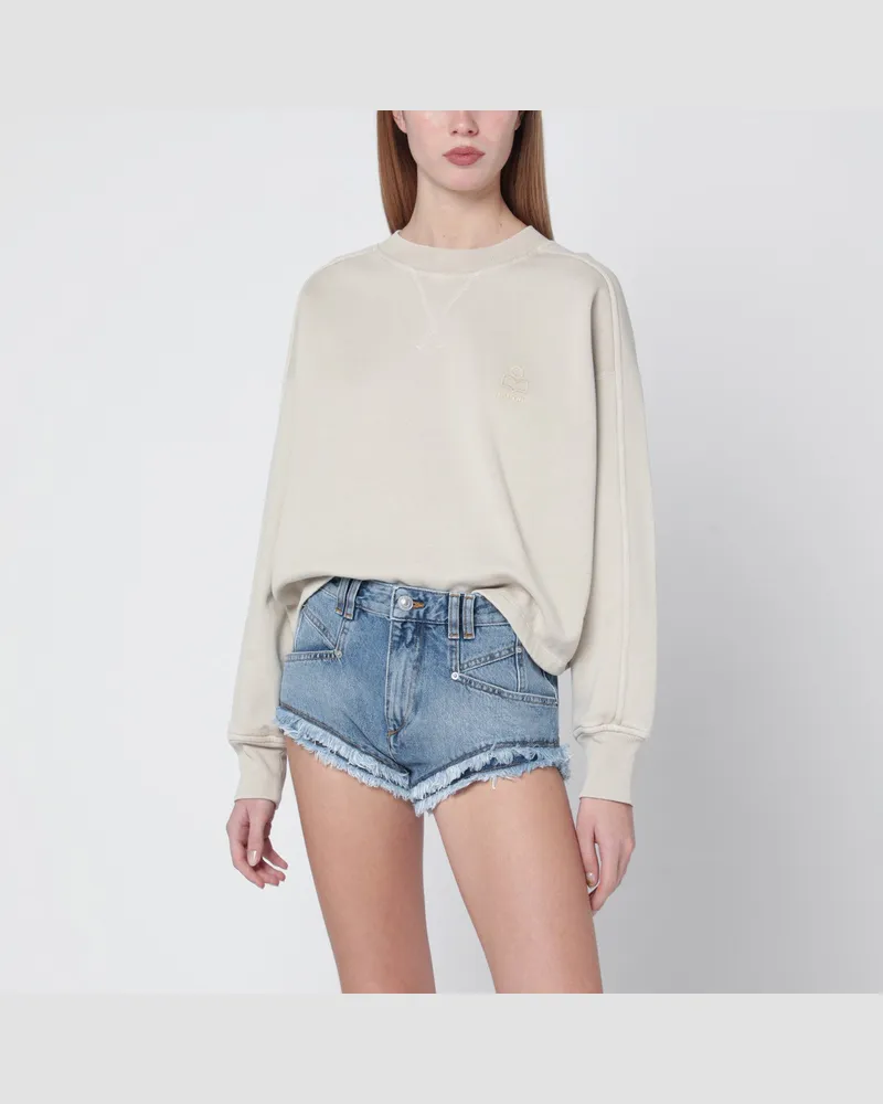 Isabel Marant Beiges Baumwoll-Sweatshirt mit Rundhals Beige