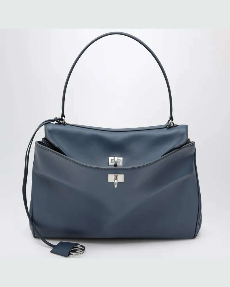 Balenciaga Rodeo mittelgroße Tasche aus hellblauem glattem Kalbsleder Blue