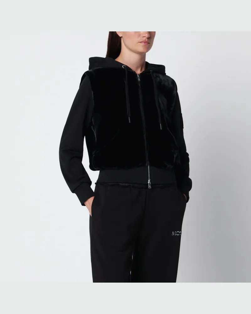 Moose Knuckles Rosylyn Bunny Schwarzer Baumwoll-Hoodie Black