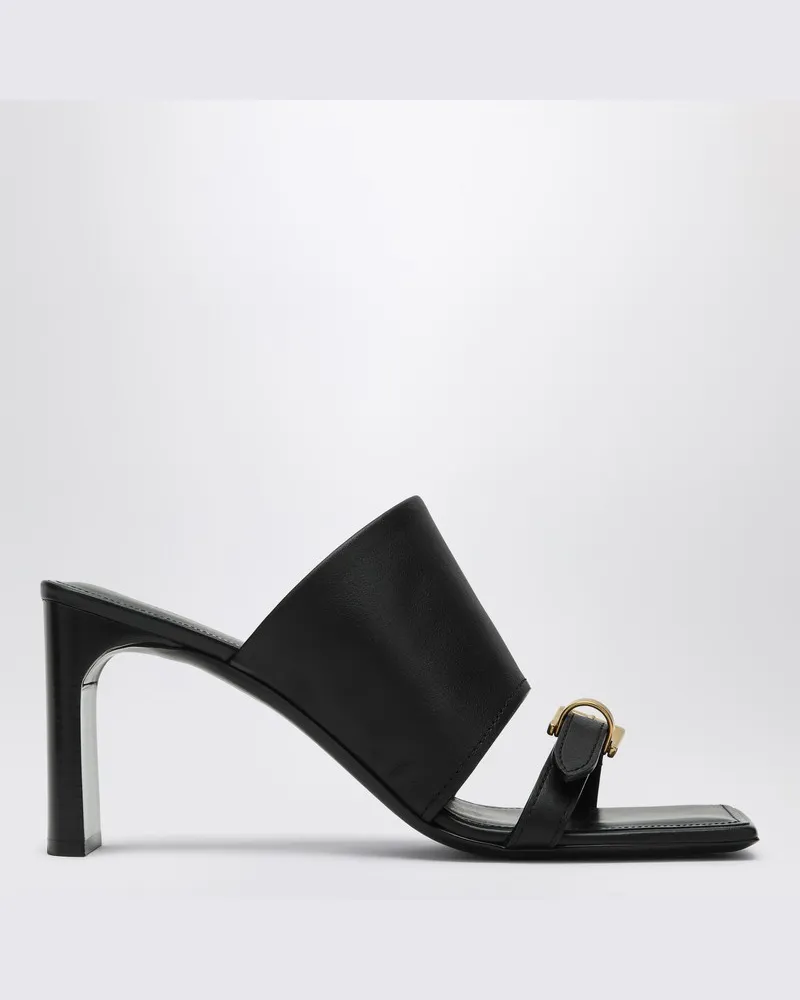 Balenciaga Schwarze Leder Bel Air Sandalen Schwarz