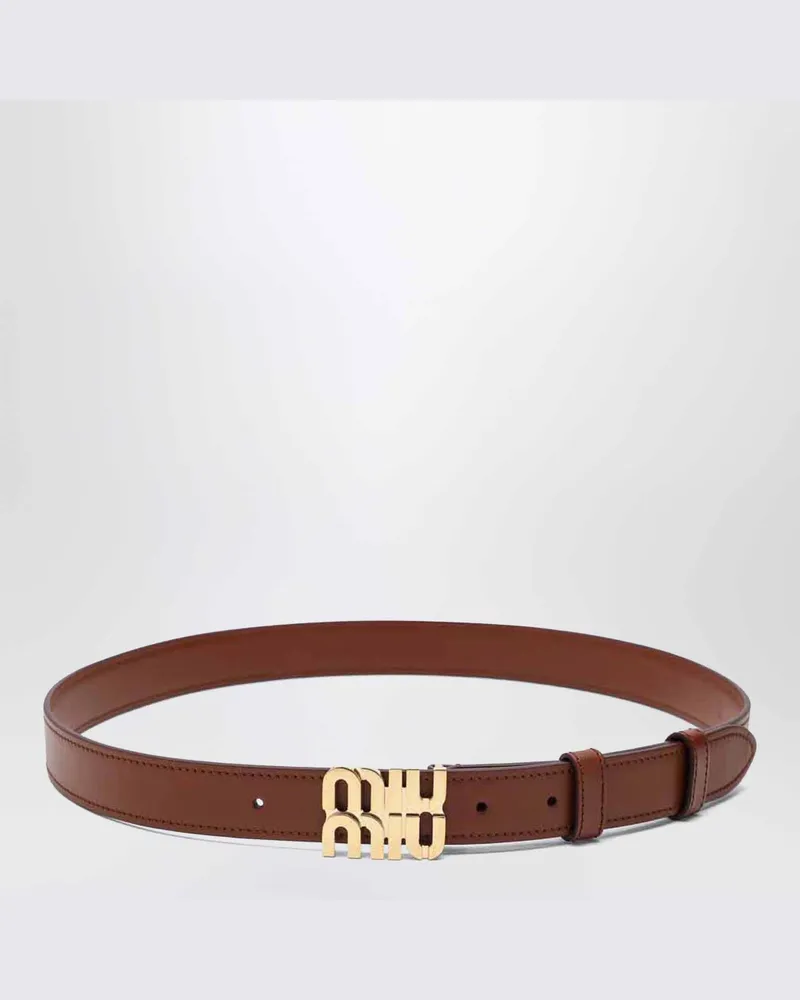 Miu Miu Tabakfarbener Ledergürtel Brown