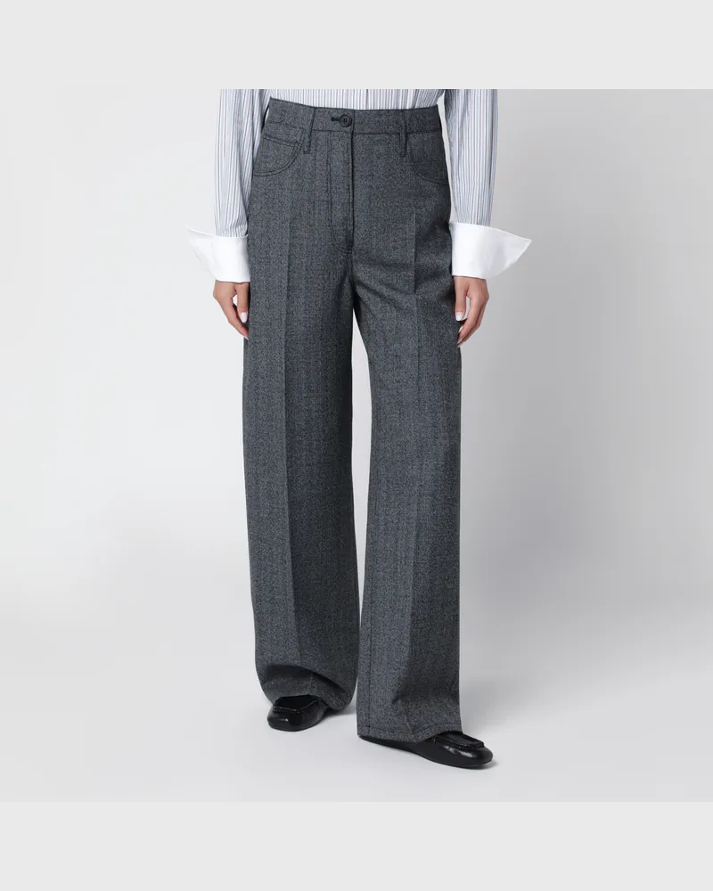 Prada Schwarz/graue Anzughose aus Wolle Black