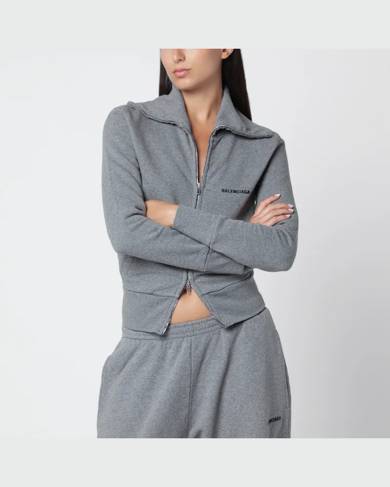 Balenciaga Graues Sweatshirt aus Baumwolle mit Reißverschluss Grey