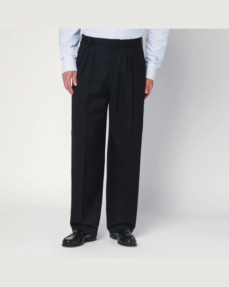 Kenzo Schwarze Hose aus Wolle Schwarz