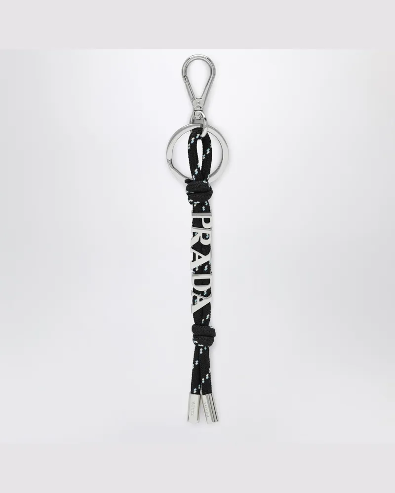 Prada Speedrock Schlüsselanhänger aus schwarzem Band Black