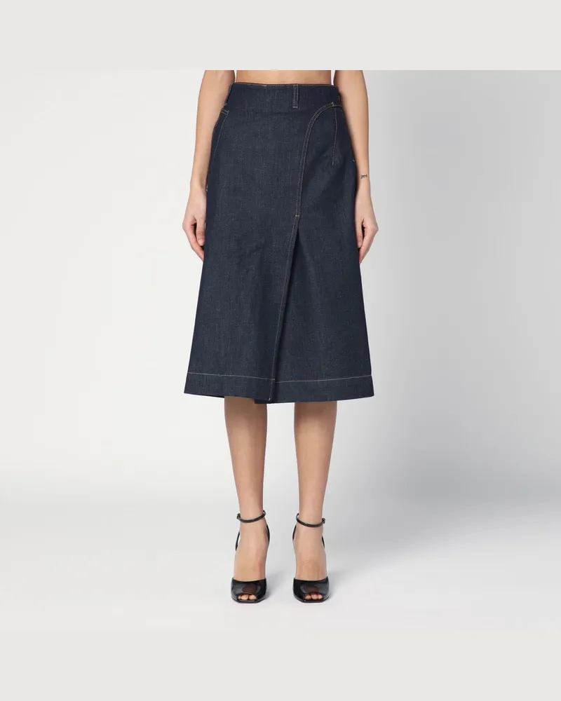 Victoria Beckham Dunkelblauer Rock aus Denim Blau