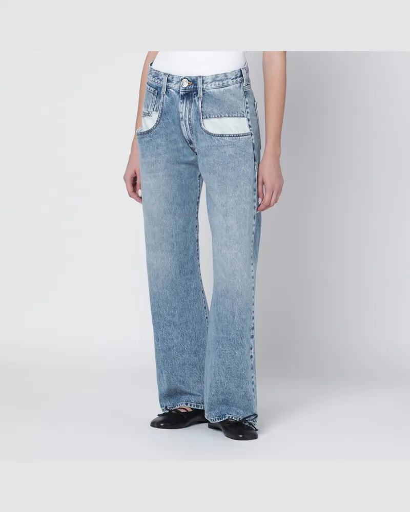 Maison Margiela Blaue Jeans mit Kontrasttaschen Hellblau