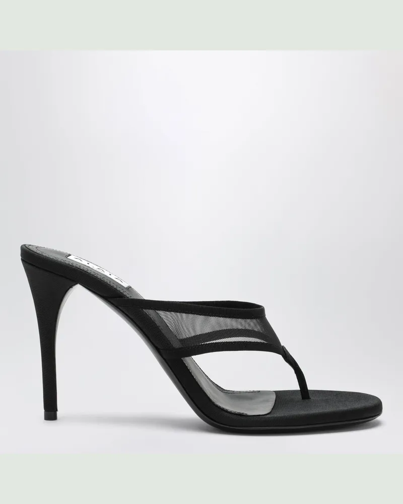 Alaïa Schwarze Flip-Flop-Mules aus Netzgewebe Black