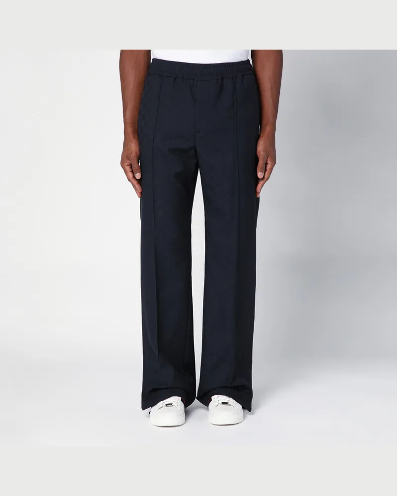 Gucci Dunkelblaue Hose GG Jacquard 