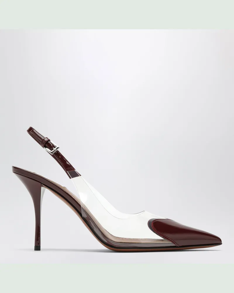 Alaïa Le Coeur hohe Slingback-Pumps aus granatrotem Lackleder Red