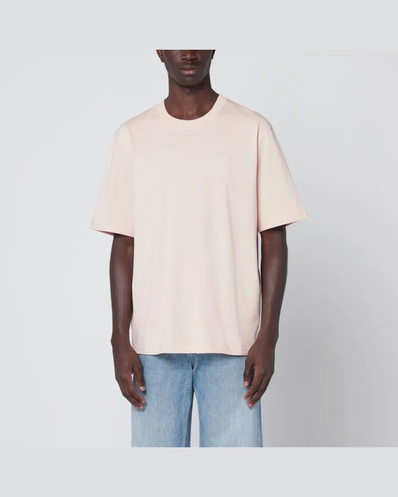 AMI Paris Puderrosa Ami De Coeur T-Shirt Beige