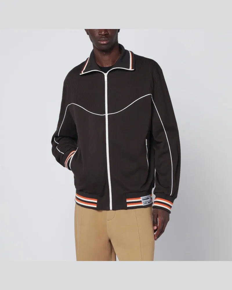Golden Goose Braunes Sweatshirt mit Reißverschluss aus technischem Jersey Braun