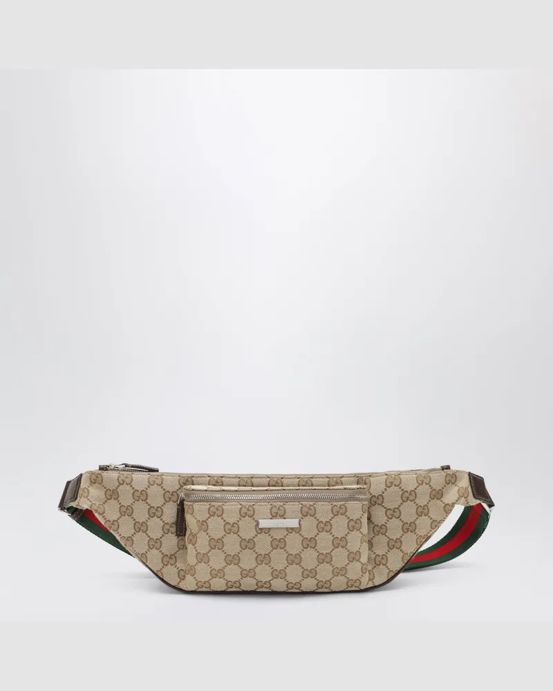 Gucci Flatpack Gürteltasche in Braun aus GG-Gewebe Beige