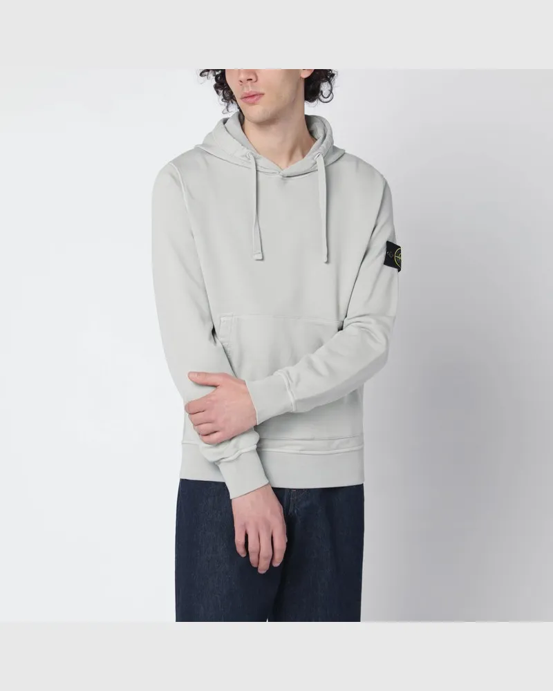 Stone Island Perlgrauer Baumwoll-Hoodie Grau